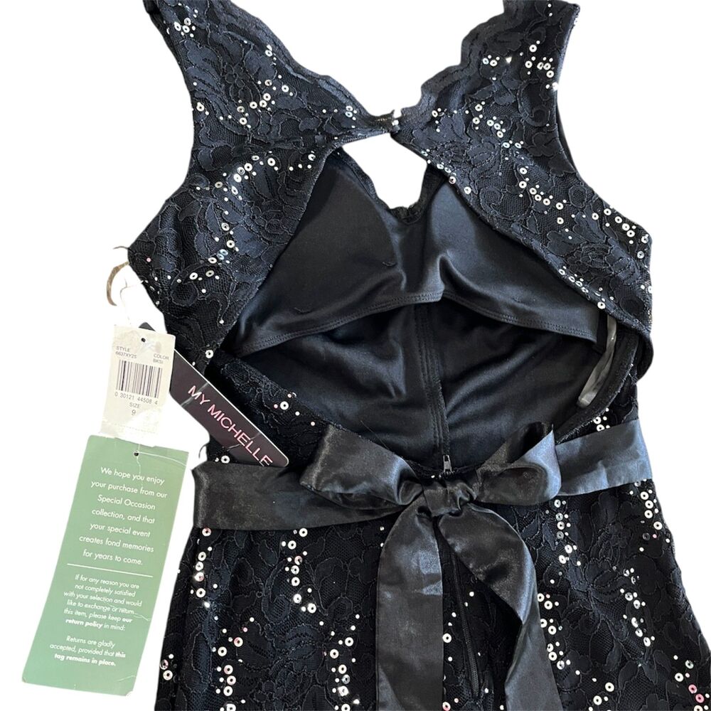 My Michelle Black Sequin Gown – NWT Size 9 - Picture 5 of 15